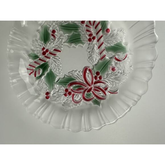Mikasa Celebrations Festive Candy Wreath Dish 8 1/4 Inches Wide Vintage - Picture 3 of 6